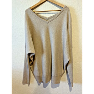 Anthropologie Maeve Cashmere Charley Relaxed Drop Shoulder Sweater Size L Cream